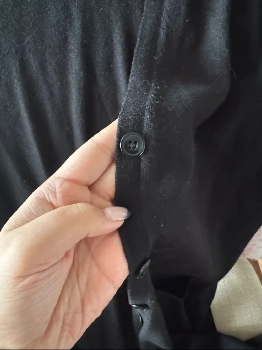 Black Women's Long Cardigan Sweater - Picture 4 of 4
